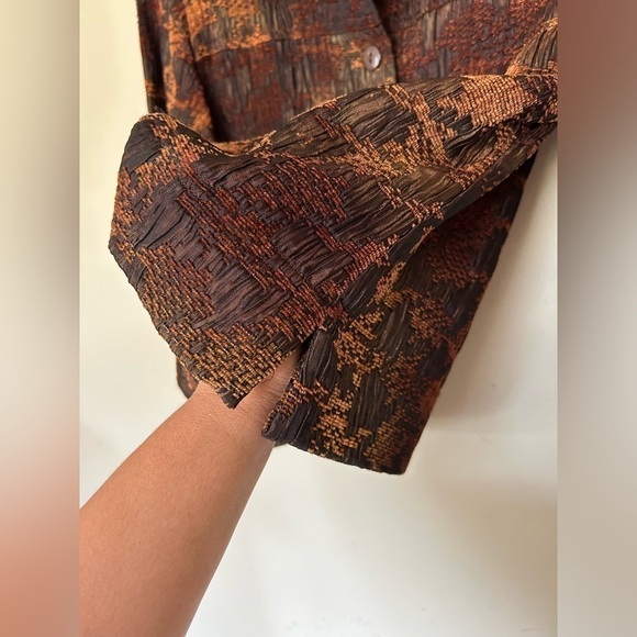 VTG Y2K ERIN LONDON BROWN BUTTON DOWN OPEN CARDIGAN JACKET SIZE S P Grunge - Picture 4 of 10